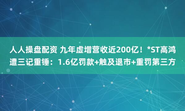 人人操盘配资 九年虚增营收近200亿！*ST高鸿遭三记重锤：1.6亿罚款+触及退市+重罚第三方